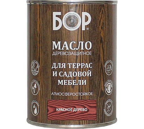 Масло деревозащитное для терасс и садовой мебели БОР 0,64 красное дерево