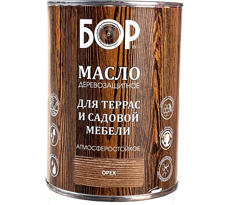 Масло деревозащитное для терасс и садовой мебели БОР 0,64 орех