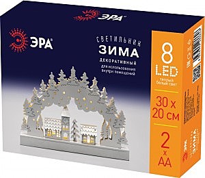 Фигура новогодняя ЭРА Зима 8LED тепл.белый 30х20см дерево IP20 EGNDS-02 Б0051929