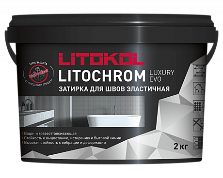 Затирка для швов LITOCHROM 1-6 LUXURY EVO LLE/100 пепел. белый 2кг.