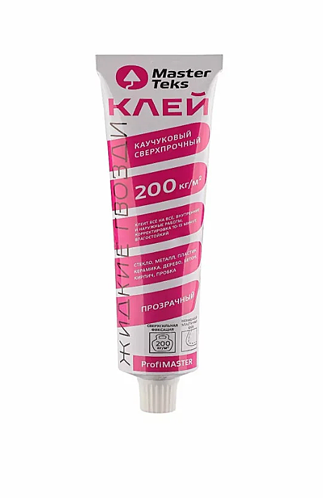 Клей каучуковый (жидкие гвозди) MasterTeks ProfiMaster 200кг/м2 сверхпрочный 80г прозрачный