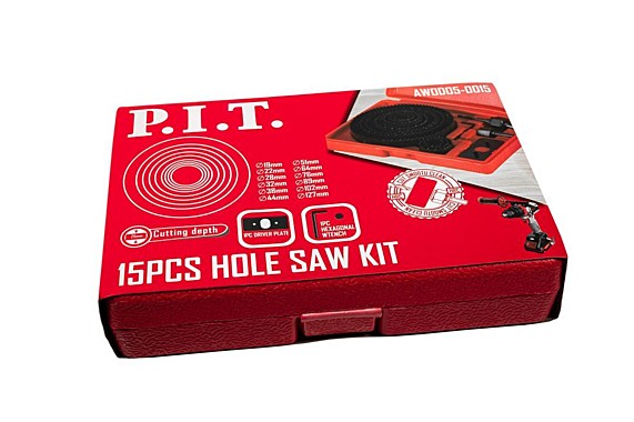 Набор кольцевых пил по дереву P.I.T. AWOD05-0015 15шт 19-127