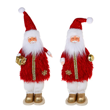 СНОУ БУМ Сувенир Санта 10x7x26 см, полиэстер, красный, 2 вида