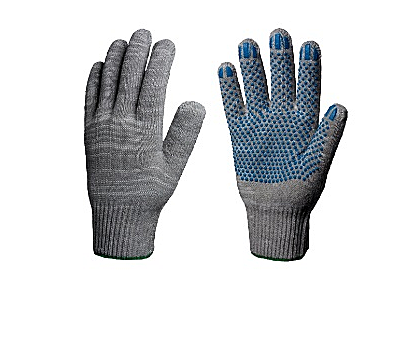 Перчатки рабочие х/б ПВХ Точка серые (Умид)