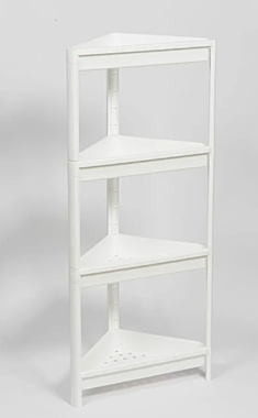 Этажерка угловая Violet Vikea 4 полки 330x330x1007мм пластик, белая 248576
