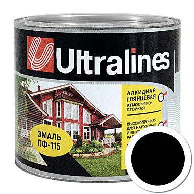 Эмаль ПФ-115 РАДУГА Ультра-Лайнс Черная 1,8кг