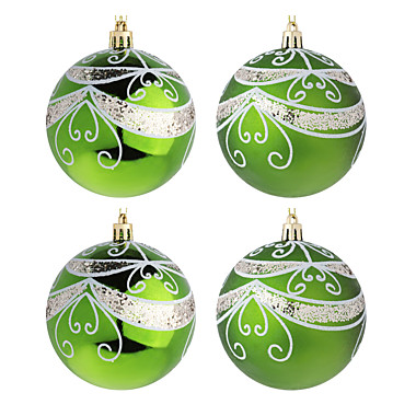 СНОУ БУМ Набор шаров 8см 4шт пластик, глиттер, 26-158 373-583