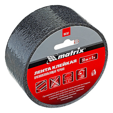 Лента клейкая противоскользящая,черная 50мм x 5 м Matrix 88707