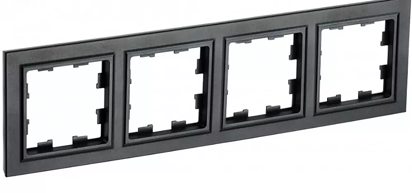 Рамка 4-м BRITE РУ-4-БрЧ черный IEK BR-M42-K02
