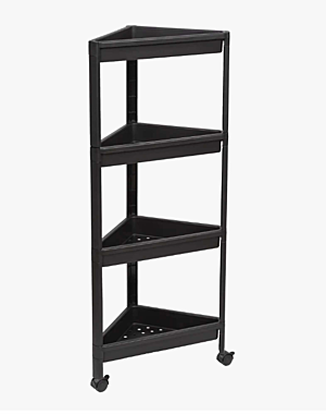 Этажерка угловая Violet Vikea 4 полки 330x330x1007мм пластик, черная 248577
