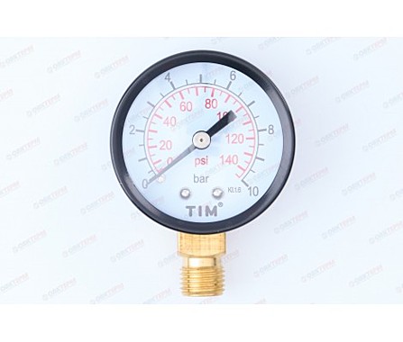 Манометр 10 атм нижнее подключение TIM 83385