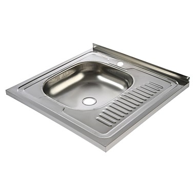 Мойка нержав.накладная 60х60 0,4мм левая б/сифона Santrek AQUA