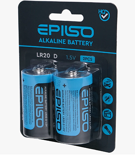 Батарейка EPILSO LR20 D Blister Card 1.5V EPB-LR20-2BC 