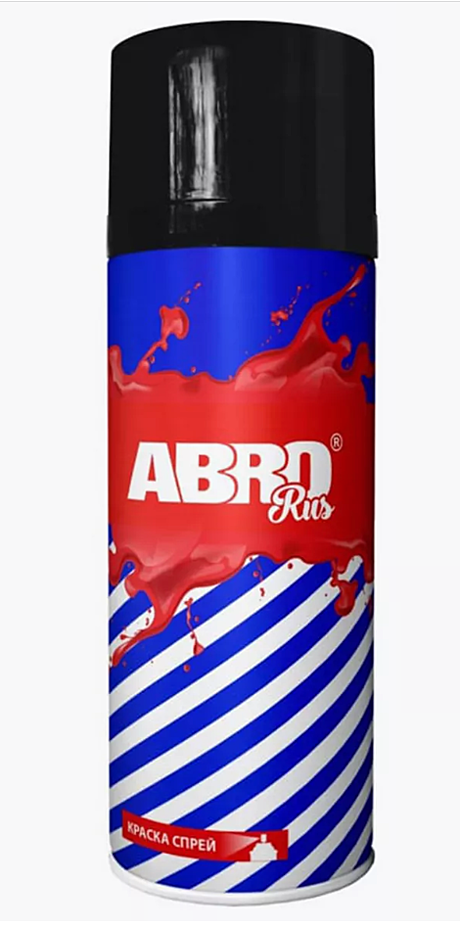 Краска-аэрозоль ABRO Rus 039 SPO039R черная блестящая