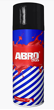 Краска-аэрозоль ABRO Rus 039 SPO039R черная блестящая