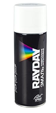 Краска-аэрозоль акриловая RAYDAY RD-057 белая глянцевая RAL9003 520мл PU-0001 