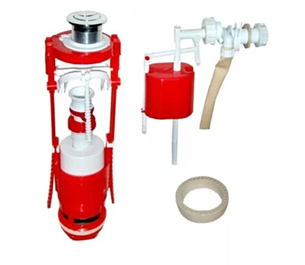 Арматура для бачка Тула РБМ АС-11.1М 2-х кноп хром бок.подводка 503186