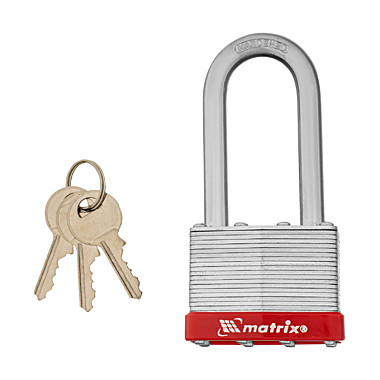 Замок навесной, 50 мм, удлиненная дужка Matrix 91809