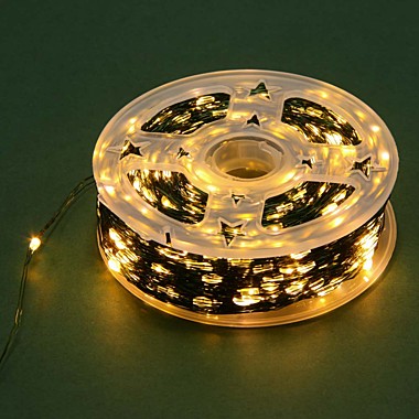 СНОУ БУМ Гирлянда эл. нитка росы 100м, 1000 LED, шампань, 8 реж, медь зел., 220В (21В)