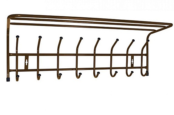 Вешалка настенная с полкой 800х238х265мм 8 крючков ВП8 МЕДЬ