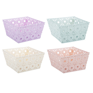 Корзинка VETTA универсальная пластик 22х22х12см 4 цвета 406-133