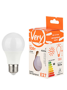 Лампа светодиодная груша VERY А60 10Вт 4000К Е27 89-1-27-104