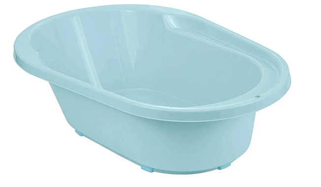 Ванночка детская пласт.42л Follow Me со сливом голубое облачко Lalababy LA103820020