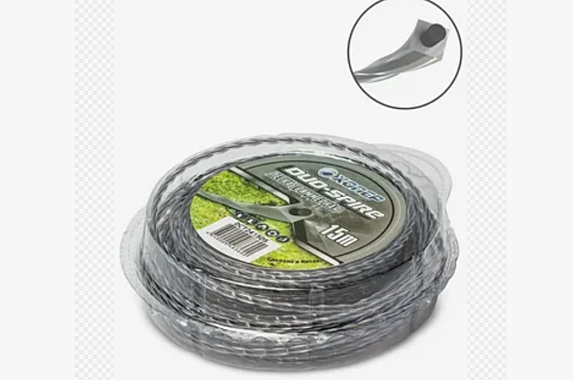 Леска для триммера ХОПЕР DUO-SPIRE круч.квадрат с сердечником 3,0мм*15м серая блистер