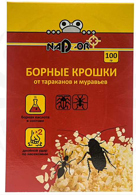 Борные крошки NADZOR от тараканов и муравьев 100гр BOR123 138 149