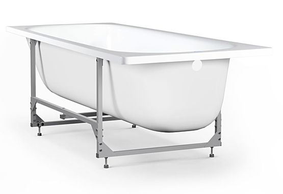 Ванна стальная Донна Ванна 1,5х0,7х0,4 (ВИЗ) Белая орхидея на каркасе КР-01503