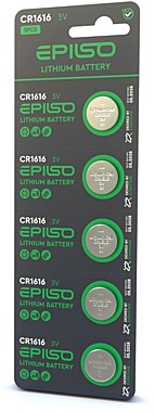 Батарейка EPILSO CR1616 3V EPB-CR1616-5BC