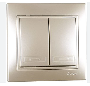 Выключатель Lezard МИРА СП 2-кл жемчужно-бел.перламутр 701-3030-101