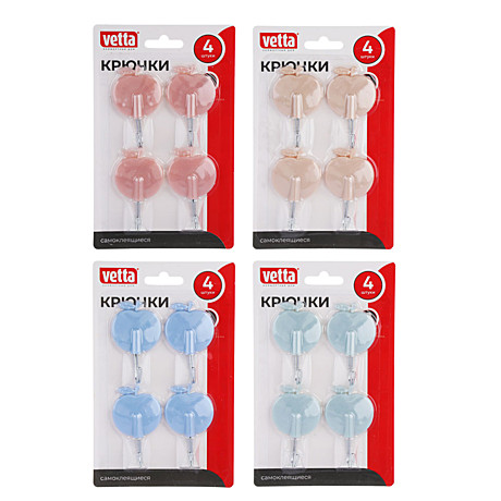 Крючок на липучке на блистере 4шт WF-005 440-037