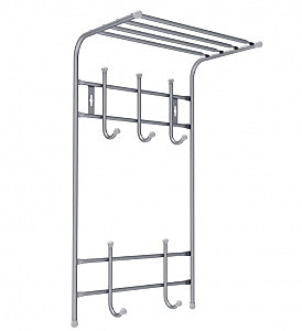 Вешалка настенная 5 крючков 2-х ярусная ВПТ5/МС МАТОВЫЙ СЕРЫЙ