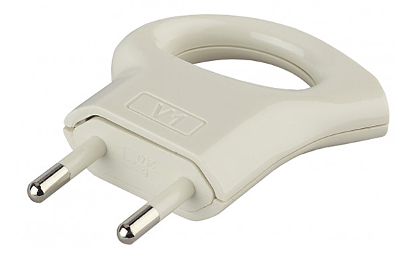 Вилка электрическая ЭРА Б0019182 V1 6А без заземления с кольцом 457611