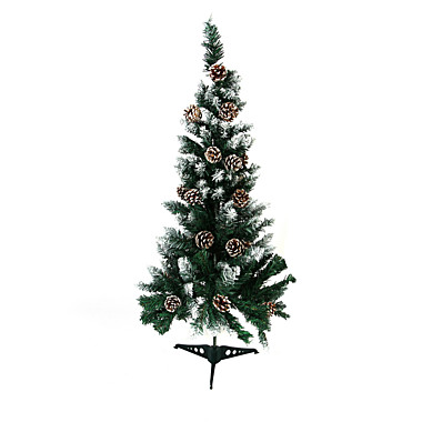 Ель искусственная с заснеженными кончиками и шишками 100см, 153 ветки, ПВХ, 26-26 385-422