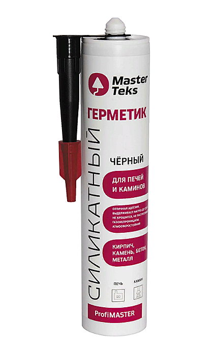 Герметик силикатный MasterTeks Profimaster для печей и каминов 260мл черный