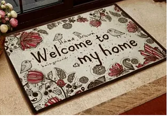 Коврик придверный 40х60см ДОБРО ПОЖАЛОВАТЬ (сад) с принтом (Printed Doormat) 49221 49223