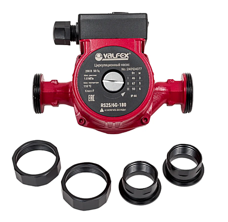 Насос VALFEX VCP 25-60G 180мм с гайками циркуляционный RS25/6G-180