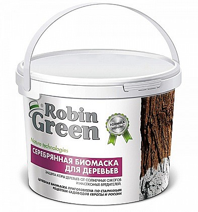 Побелка-Биомаска для садовых деревьев серебрянная 3,5кг Robin Green