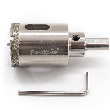 Коронка алмазная 35х67мм по стеклу и керамограниту, с центрирующим сверлом 35-4-435