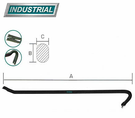 Лом-гвоздодер 600мм TOTAL INDUSTRIAL THT431242