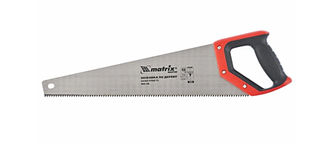 Ножовка по дереву MATRIX 450мм каленый крупный зуб 5-6 TPI 2D двухкомп.ручка 23558