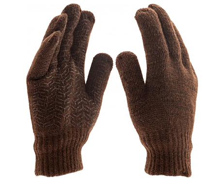 Перчатки двойные трикотаж, полушерсть на основе верблюжьей шерсти П1800-1 Р10