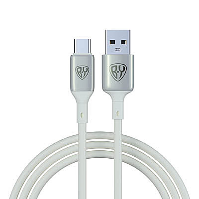BY Кабель для зарядки Space Cable Pro Type-C, 1м, Быстрая зарядка QC3.0, штекер металл, белый