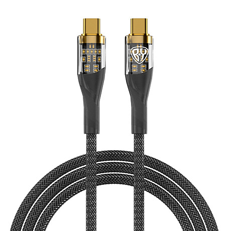 BY Кабель для зарядки Space Cable Techno Type-C-Type-C, 1 м, 5А, Быстрая зарядка, PD 65W, черный