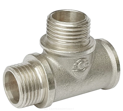 Тройник 15мм г/ш/ш VALFEX никелированный VF.133.N.012.012.012