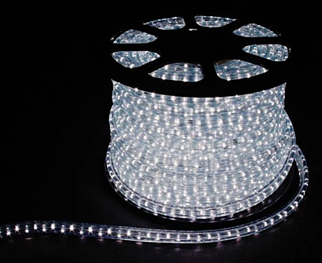 Дюралайт LED 3-х жильный круглый белый 10,5мм 50м + контроллер