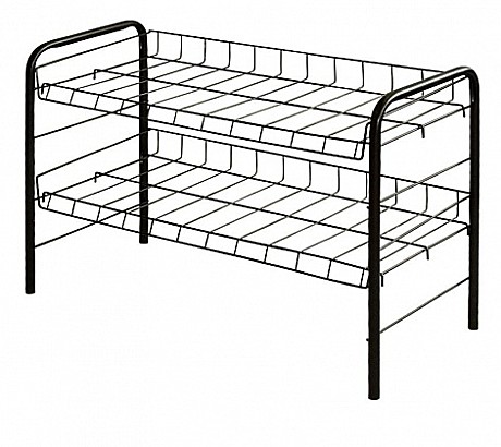 Этажерка металл для обуви 2 полки черный ЭТ3