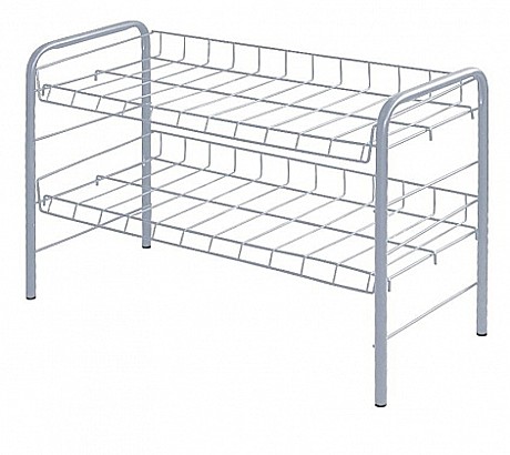 Этажерка металл для обуви 2 полки серый ЭТ3